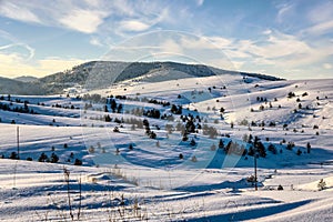 Ski slope landscape on Kopaonik, Serbia