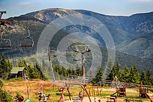Ski slope Medvedin in Giant Mountains in Czech republic is beuatiful in summer