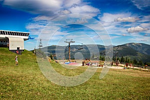 Ski slope Medvedin in Giant Mountains in Czech republic is beuatiful in summer