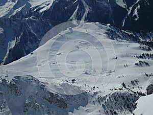 Ski slope on a mountain plateau