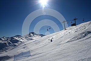 Ski slope panorama photo