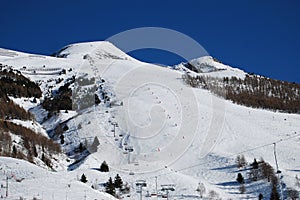 Ski slope piste, Les Deux Alpes, France photo