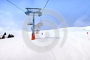 Ski slope in Saalbach-Hinterglemm, Austria