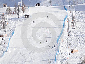 Ski slope at sestriere Italy