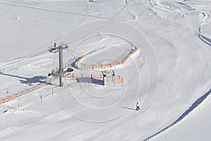 Ski slope with ski lift