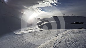 ski slope the snow,helmet chrome background