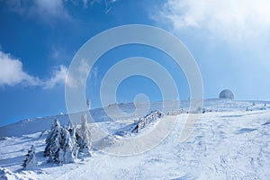 Ski slope on a sunny day