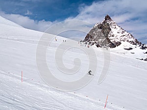 Ski slope in Zermatt ski resort