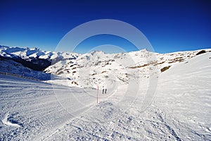 Ski slopes in the alps