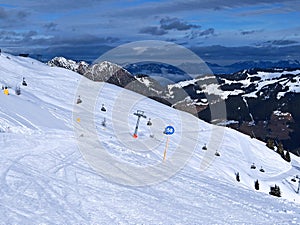 Ski slopes in Alps in Austria