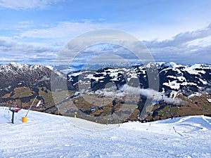 Ski slopes in Alps in Austria