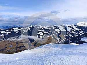 Ski slopes in Alps in Austria