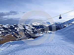 Ski slopes in Alps in Austria