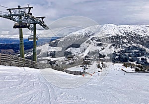 Ski slopes in Austria, Katschberg resort at winter