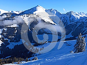 Ski slopes in Austrian Alps