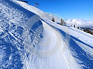 Ski slopes in Austrian Alps