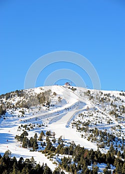 The ski slopes of La Serra, Vallnord, the sector of skiing Pal, the Principality of Andorra, Europe. photo