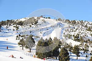 The ski slopes of La Serra, Vallnord, the sector of skiing Pal, the Principality of Andorra, Europe. photo