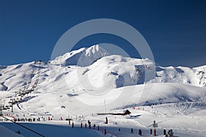 Ski slopes in Les Arcs, France