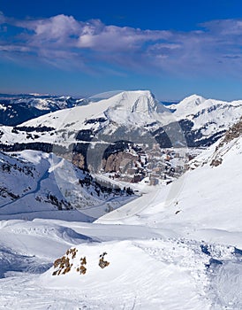 Ski slopes, mountains and Avoriaz