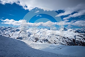 Ski slopes and mountains of Les Menuires in the french alps