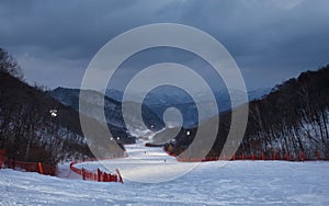 Ski Slopes for night skiing South Korea