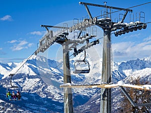 Ski slopes in Pila Ski resort photo