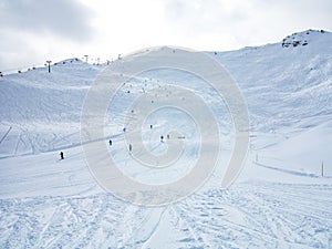 Ski slopes in Pila Ski resort photo