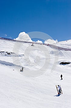 Ski slopes of Pradollano ski resort in Spain photo