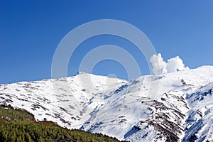 Ski slopes of Pradollano ski resort in Spain