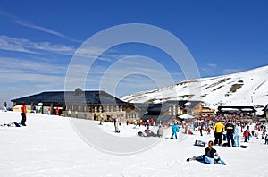 Ski slopes of Prodollano ski resort in Spain