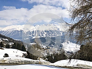 Ski slopes in Saint Moritz, Switzerland