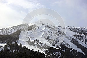 Snow Trails, Winter Sports Slope, Landscape