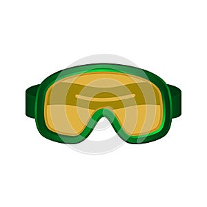 Ski sport goggles in dark green design