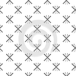 Ski and sticks icon isolated seamless pattern on white background