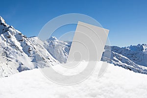 Ski Ticket In Snow On Mountain