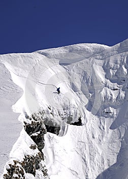 Ski tour in the Transylvanian Alps, Fagaras Mountains.