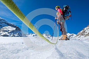 Ski touring glacier travel