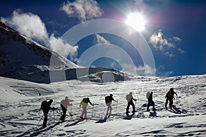Ski touring group photo