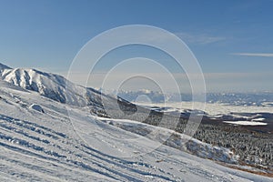 Ski touring hokkaido japan in winter snow beautiful outdoor landscape