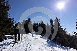 Ski Touring on Little Zvolen, Great Fatra, Liptov Region, Slovakia