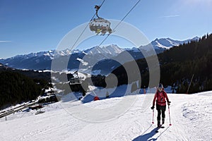 Ski Touring in Pass Thurn, Kitzbuheler Alpen, Tirol, Austria