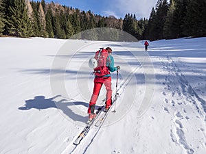 Ski touring winter activity