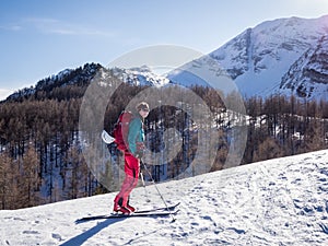 Ski touring winter activity