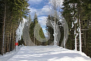 Ski track of Bukovel resort, Ukraine