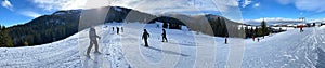 Ski track with chair lift, Bukovel resort, Carpathian mountains, Ukraine