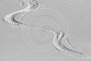 Ski tracks in the snow