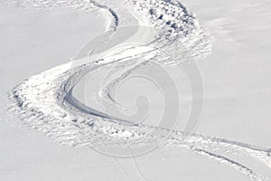 Ski tracks in the snow