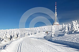 Ski trail jesenik mountains mount praded