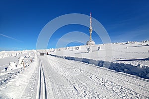 Ski trail jesenik mountains mount praded